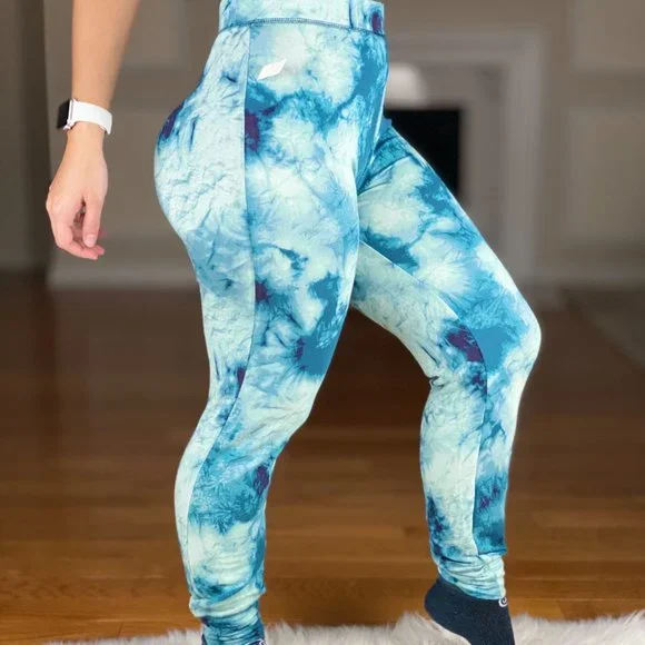 Cynthia Rowley Leggings Tie Dye Comfy Pajama Pants Blue & White Women's S NEW - Picture 3 of 8